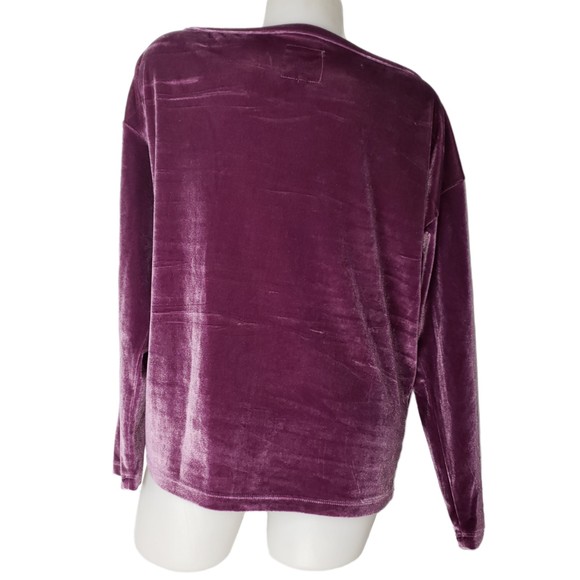 CHASER Purple Velour Long Sleeve Top Size Medium New With Tags - Picture 2 of 10